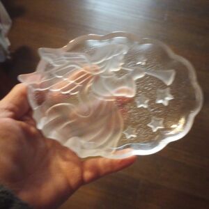 Frosted Glass Angel Platter
